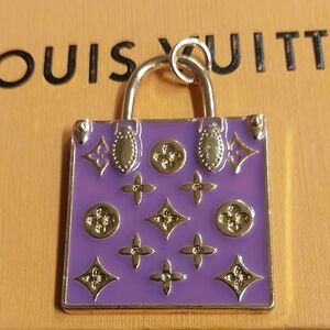 LV Purple and Gold Bag Charm Pendant